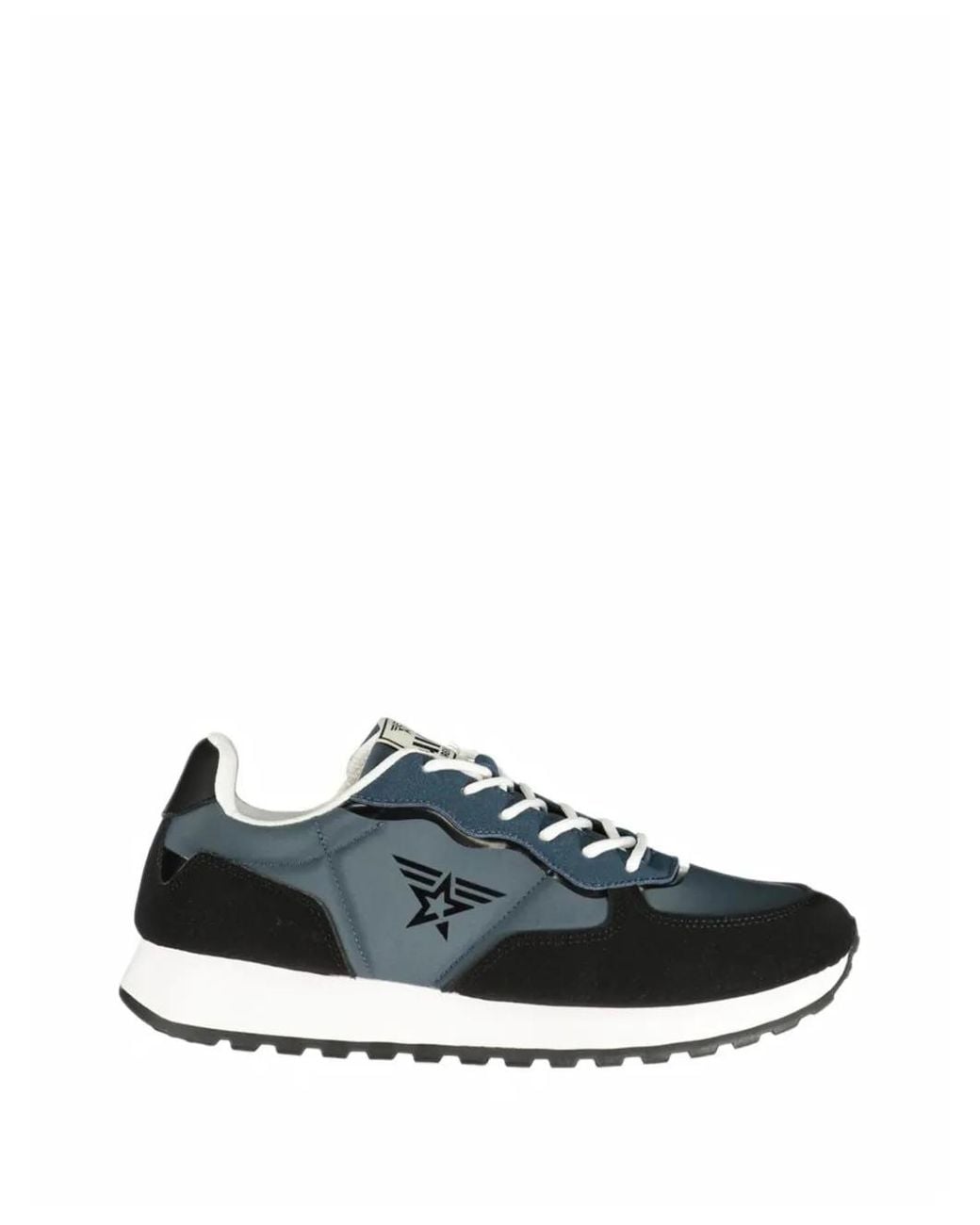 Avirex Blue Logo-Print Panelled Sneakers for men