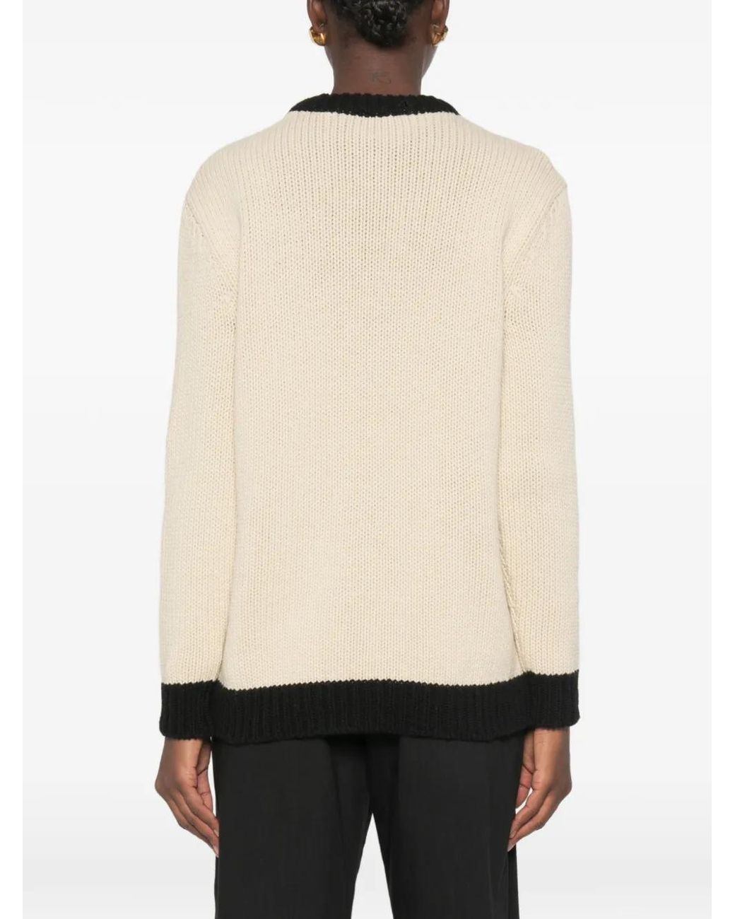 Valentino Garavani Natural Cardigan À Col V Et Détail Vlogo Brodé