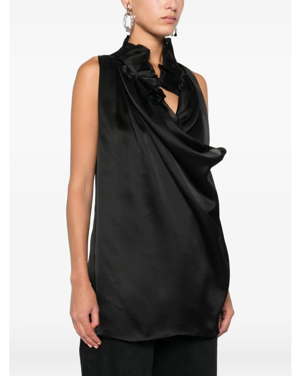 Khaite Black Meegan Sleeveless Top