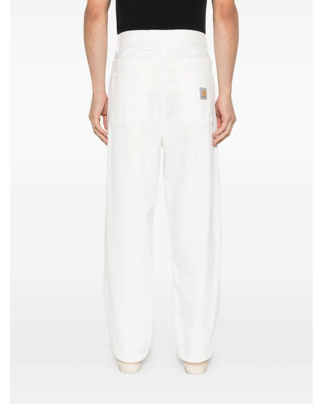 Carhartt White Brandon Logo-Patch Jeans for men