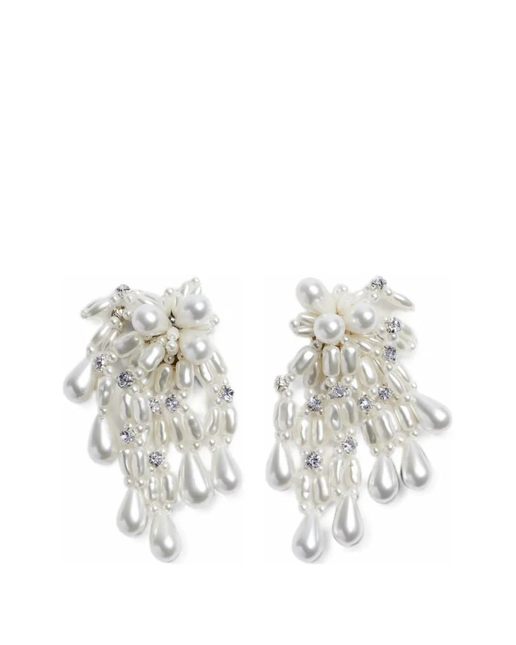 Simone Rocha White Wilted Chandelier Earrings
