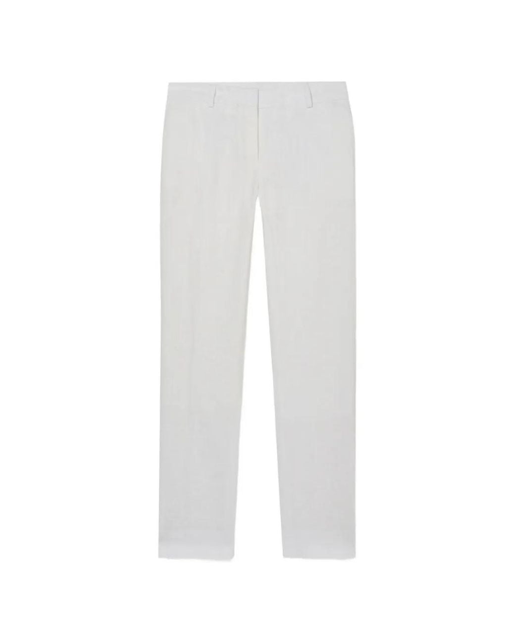 Brooks Brothers White Tailored Linen Trousers