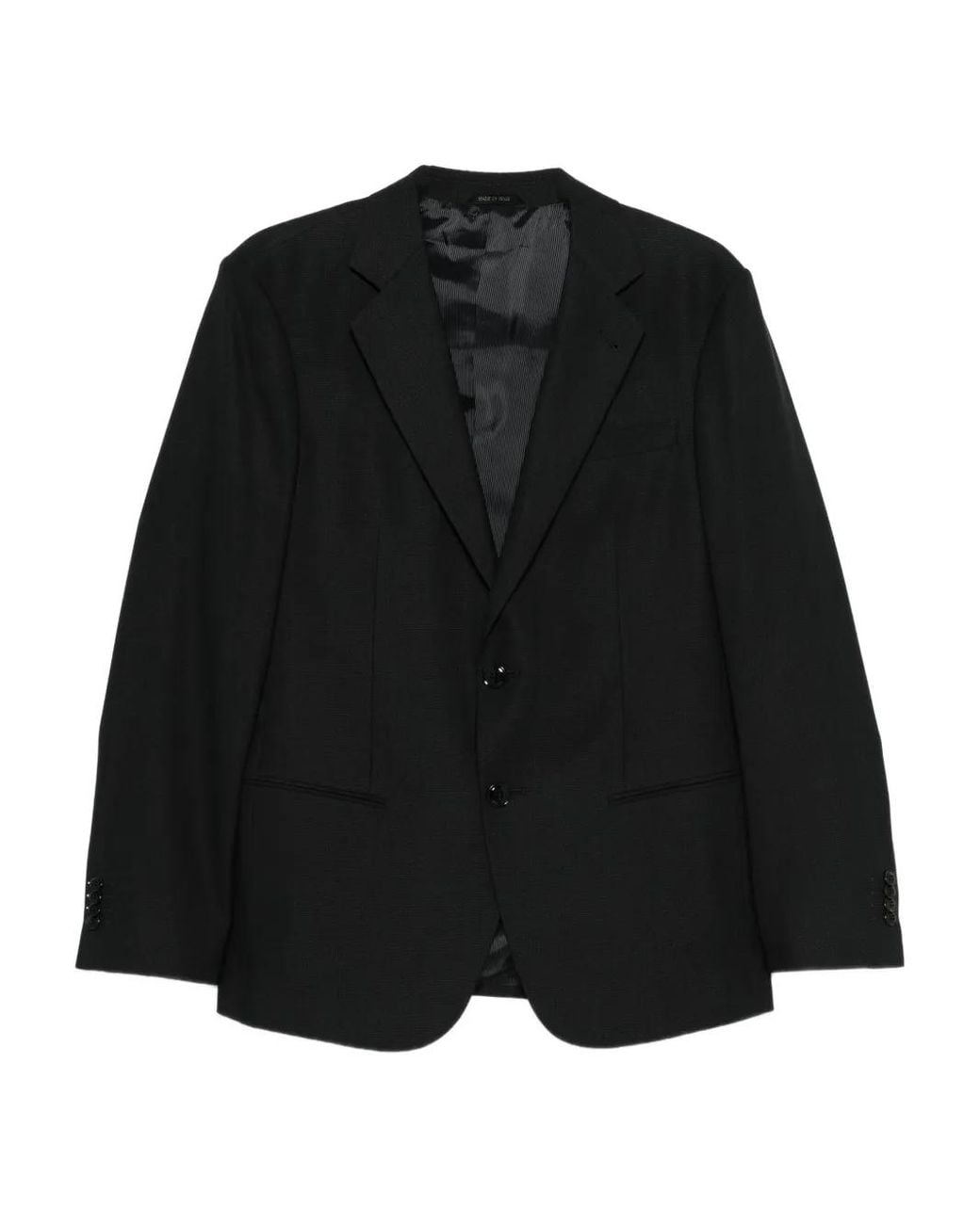 Blazer De Lana Con Botones Giorgio Armani de hombre de color Black