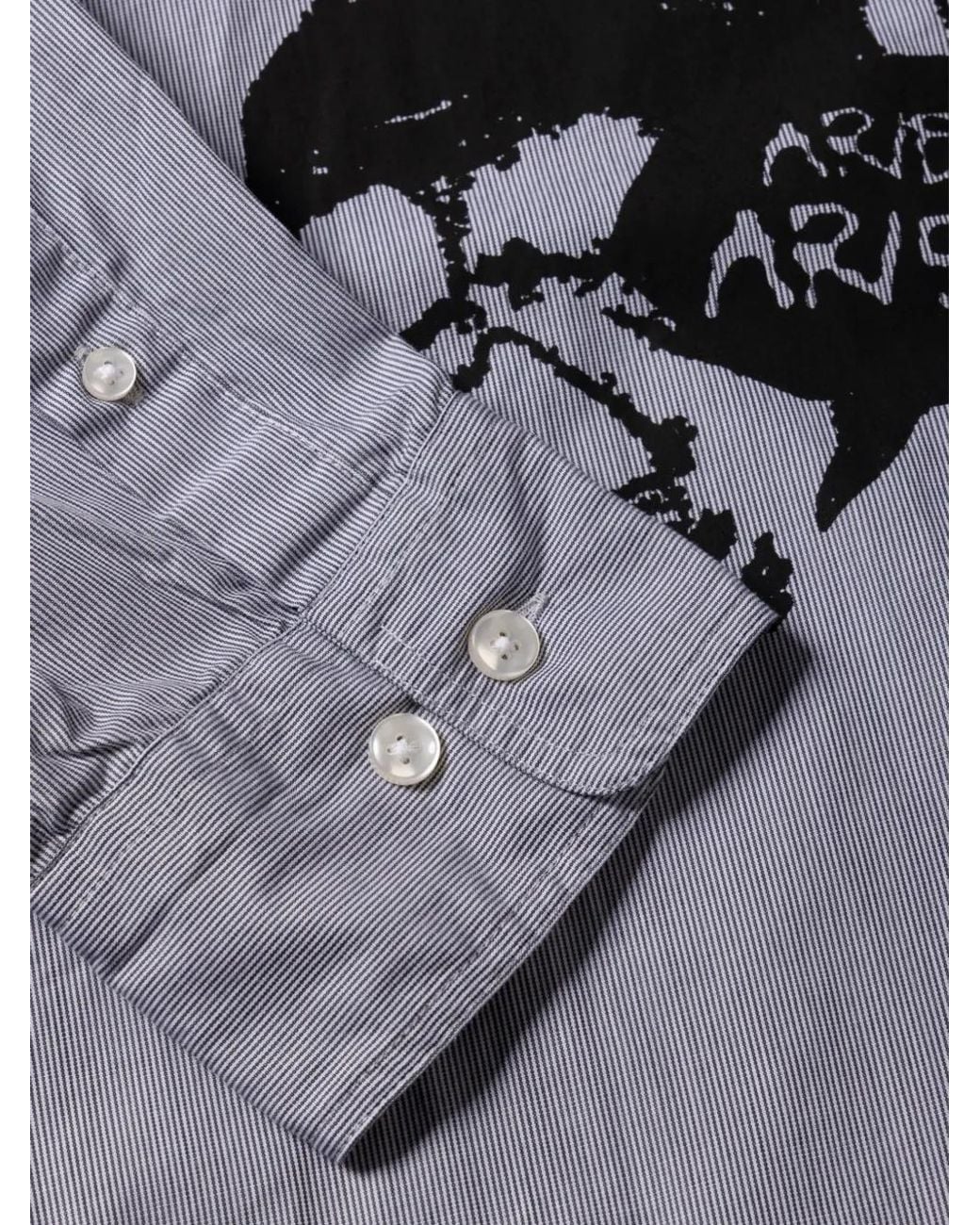 Aries Gray Graphic-Print Poplin Shirt