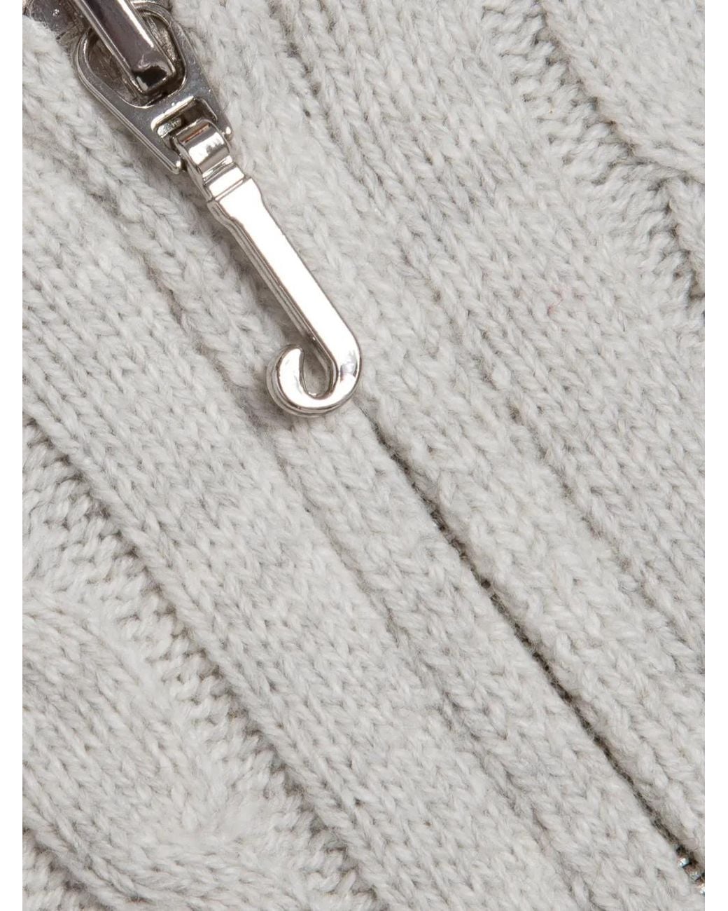 Juicy Couture White Cable-Knit Zip-Up Hoodie