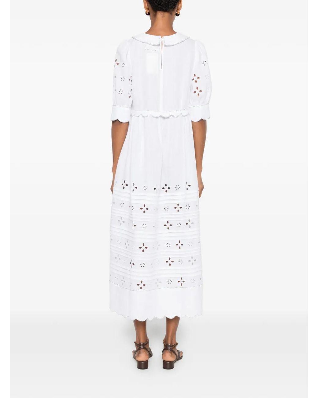 Vita Kin White Bari Broderie-Anglaise Midi Dress