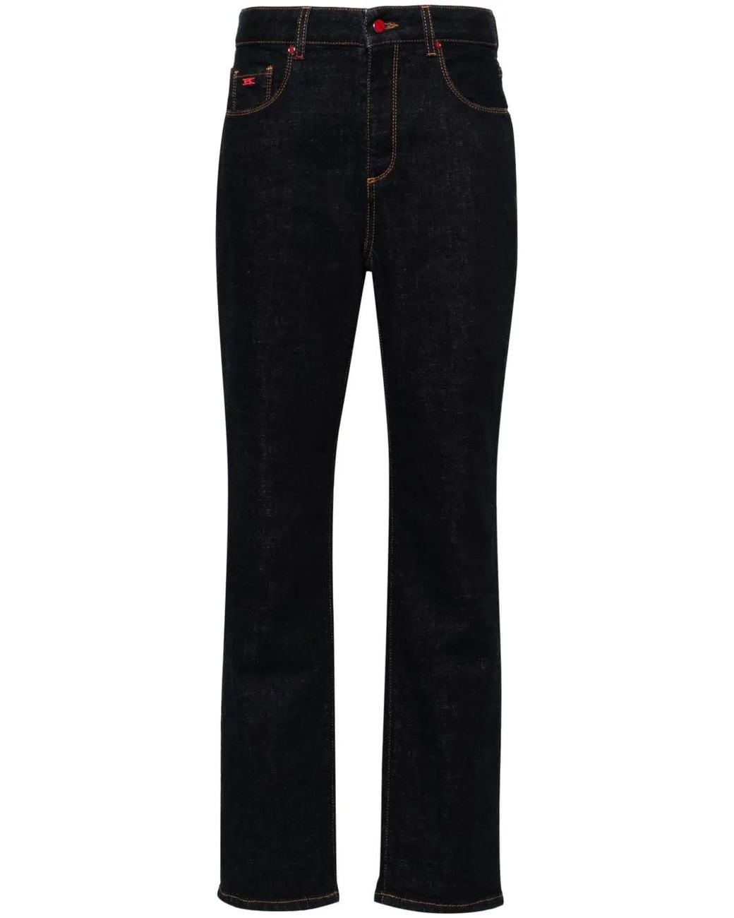Kiton Black High-Rise Cotton Jeans