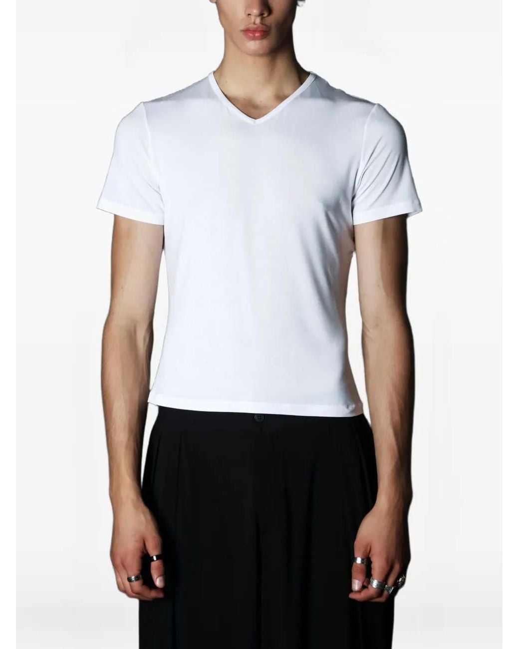 Tessitura White Basic V T-Shirt for men