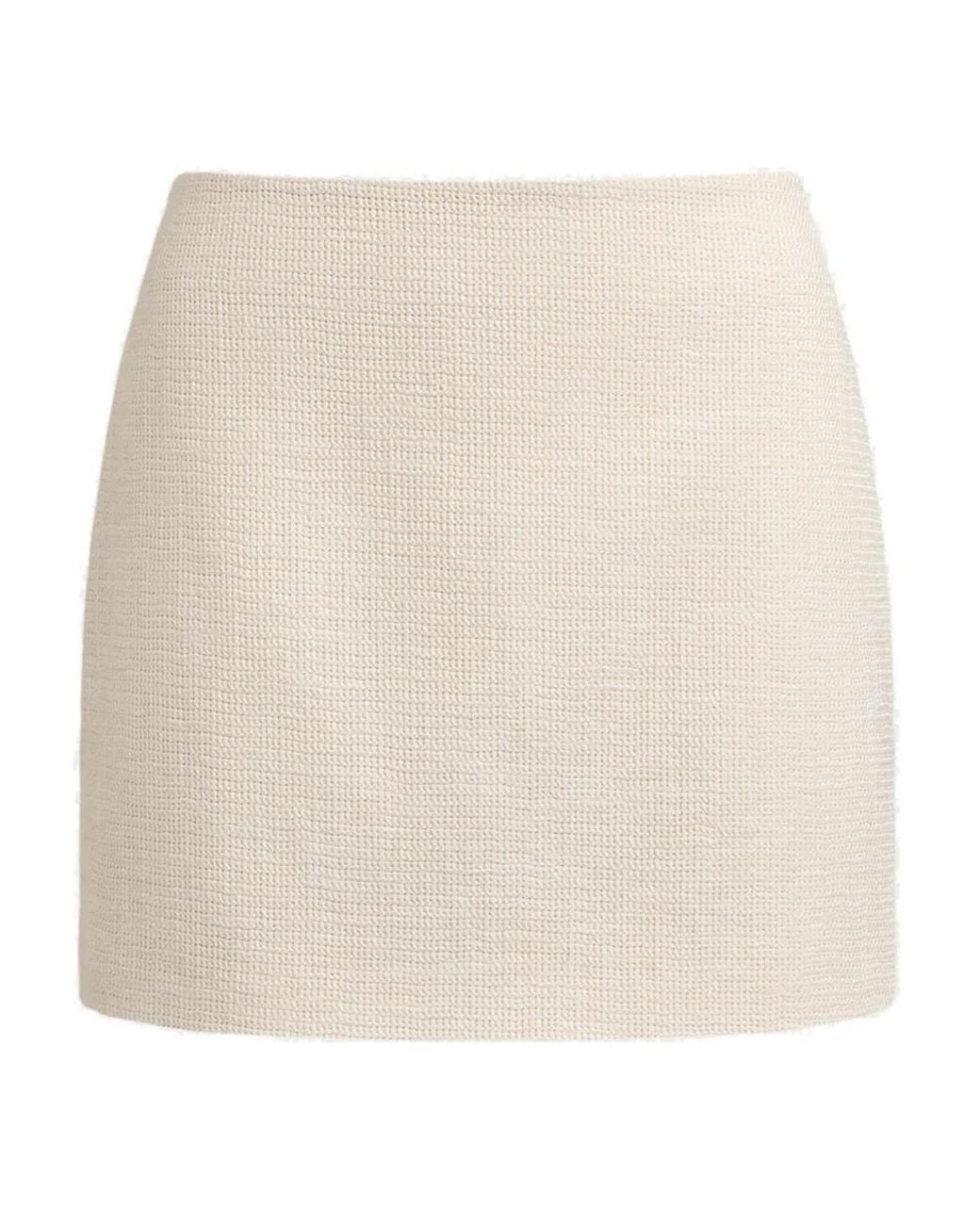 12 STOREEZ Natural Textured Mini Skirt