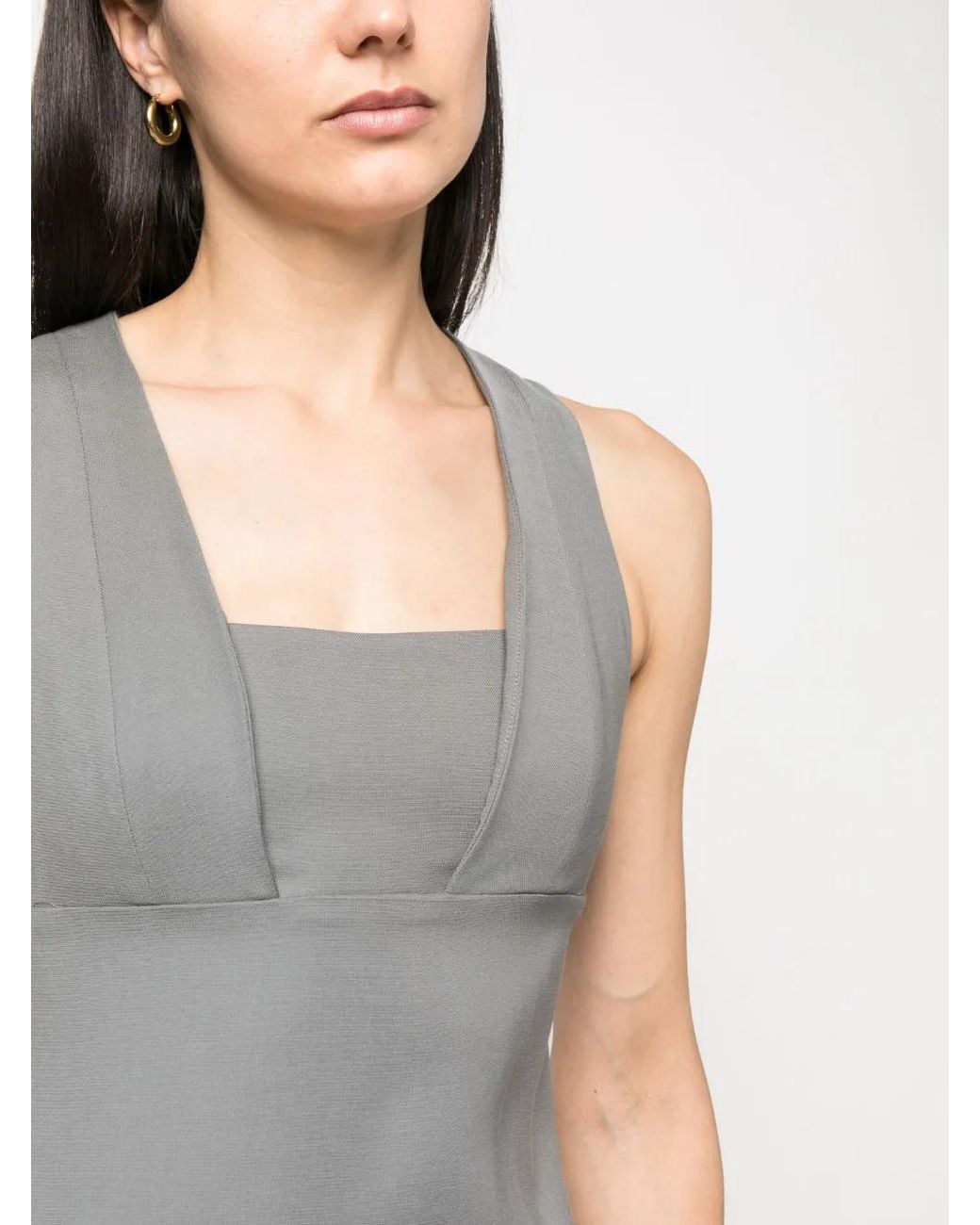 Alysi Gray Sleeveless Open-Back Dress