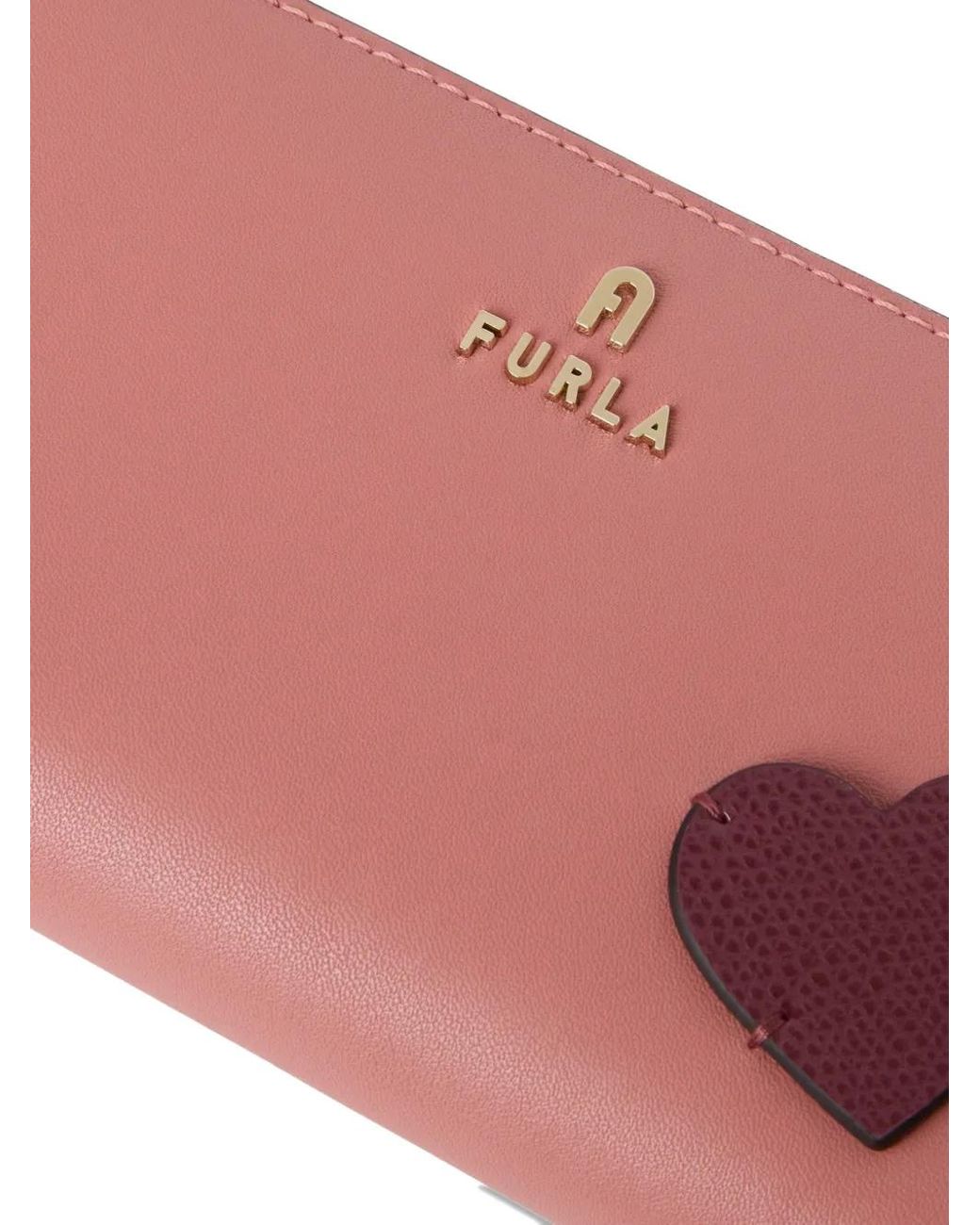Furla Pink Camelia Zip Around Wallet