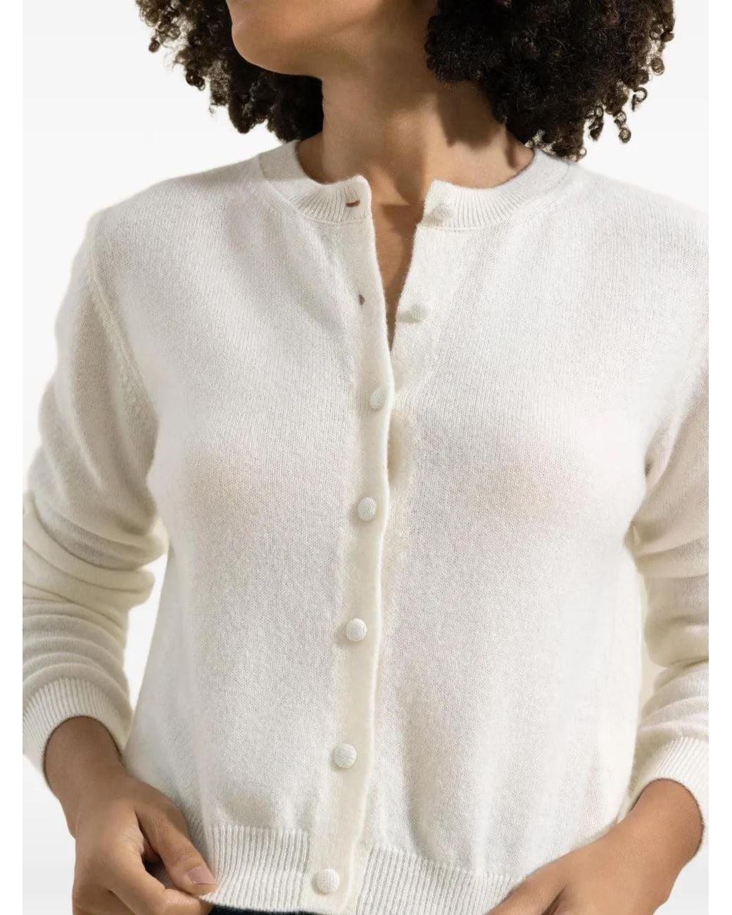 MSH White Cardigan Aus Kaschmir