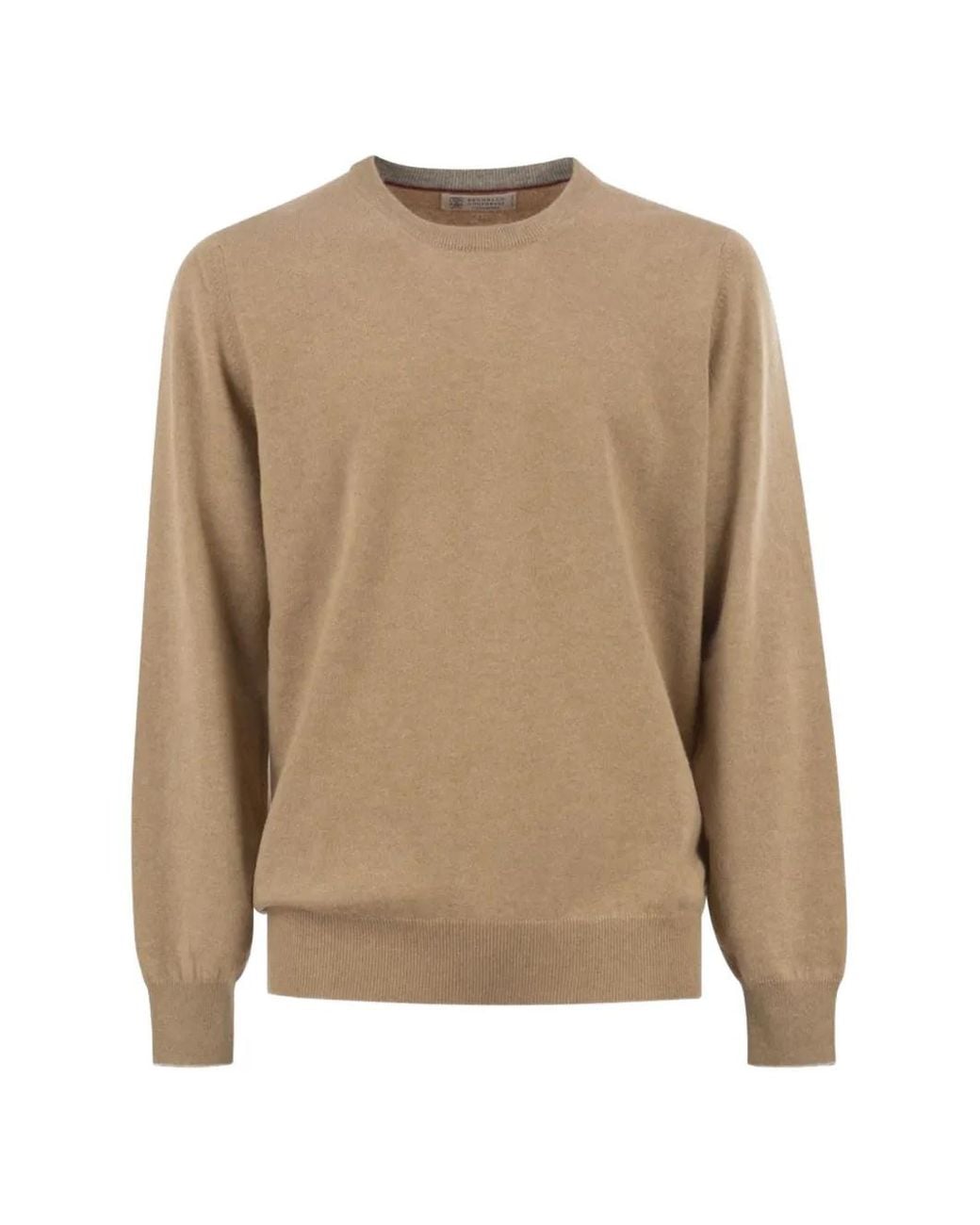 Brunello Cucinelli Natural Crew-Neck Sweater for men