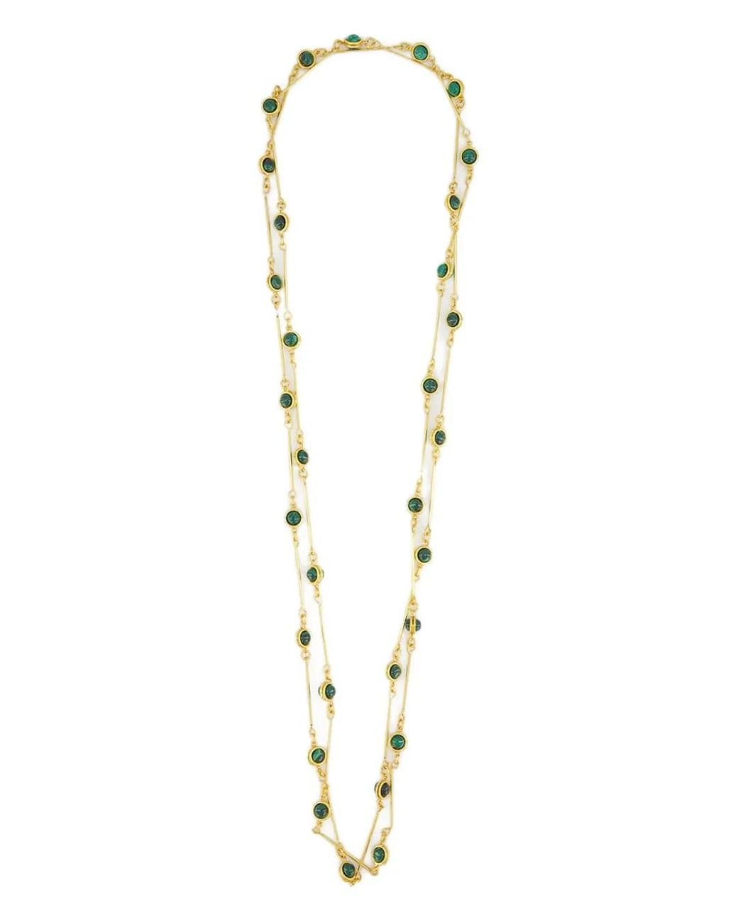 Sylvia Toledano White Candies-Tone Malachite Necklace
