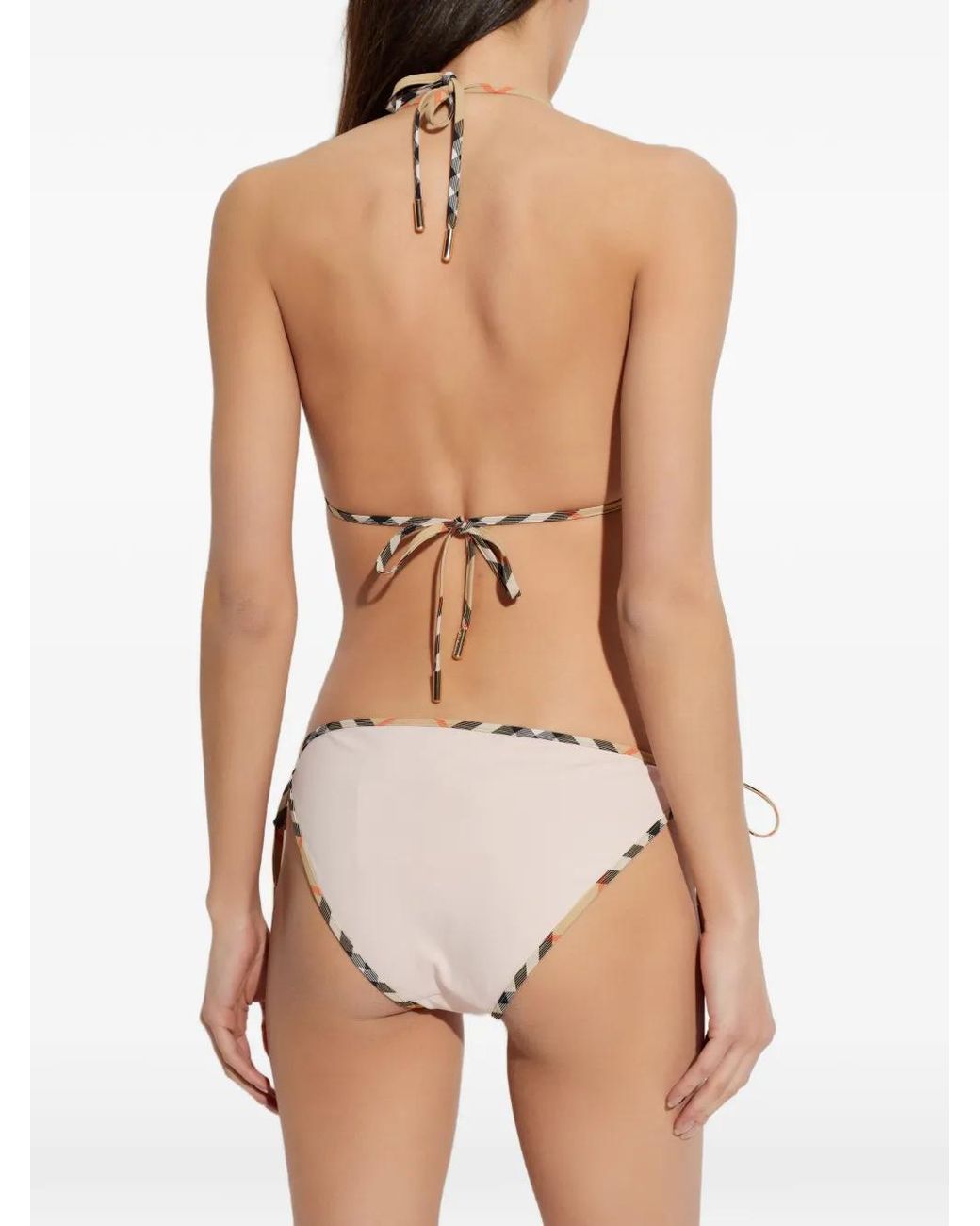 Burberry Natural Check Trim Bikini Top