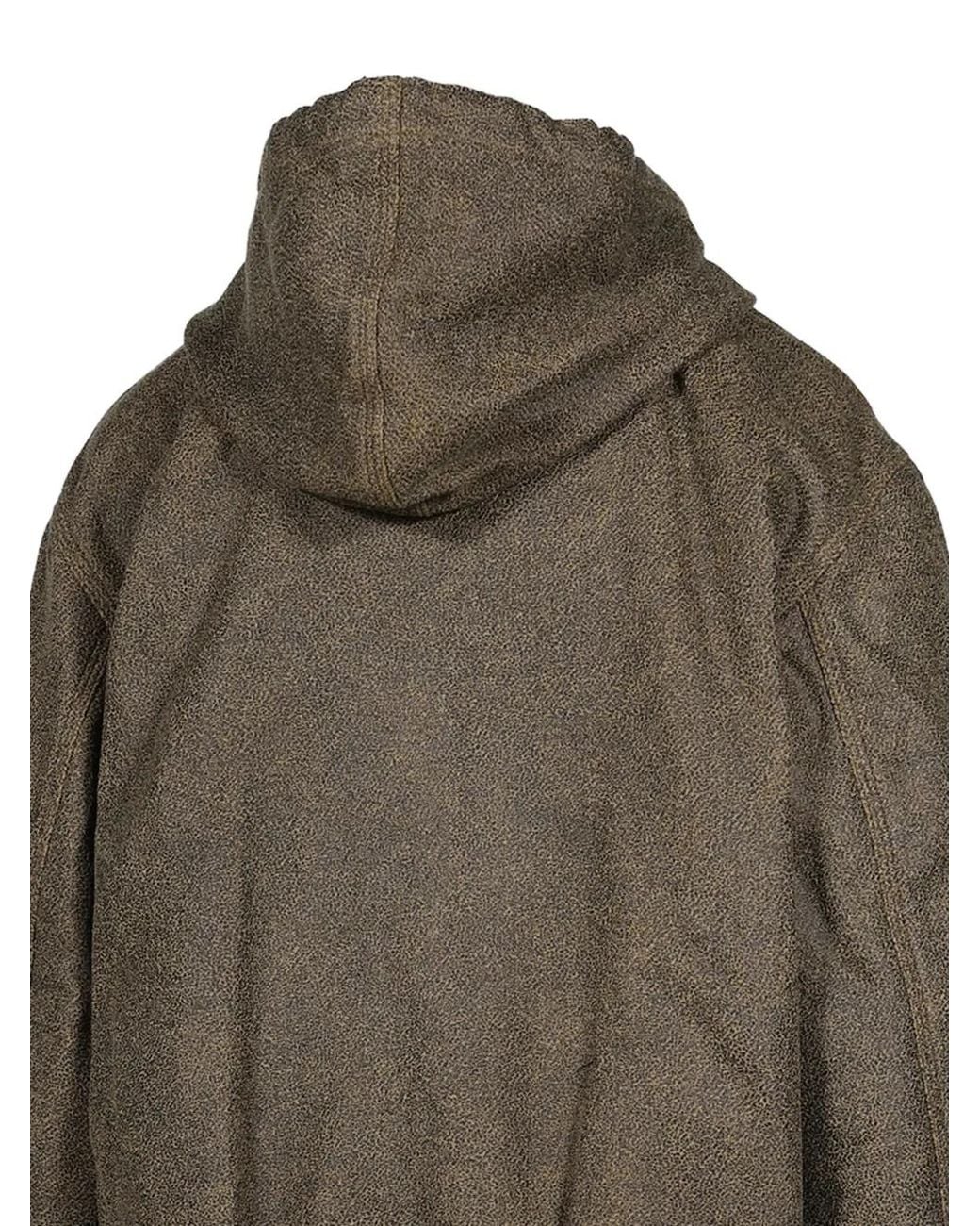 R13 Green Shearling-Pocket Zip-Up Hoodie