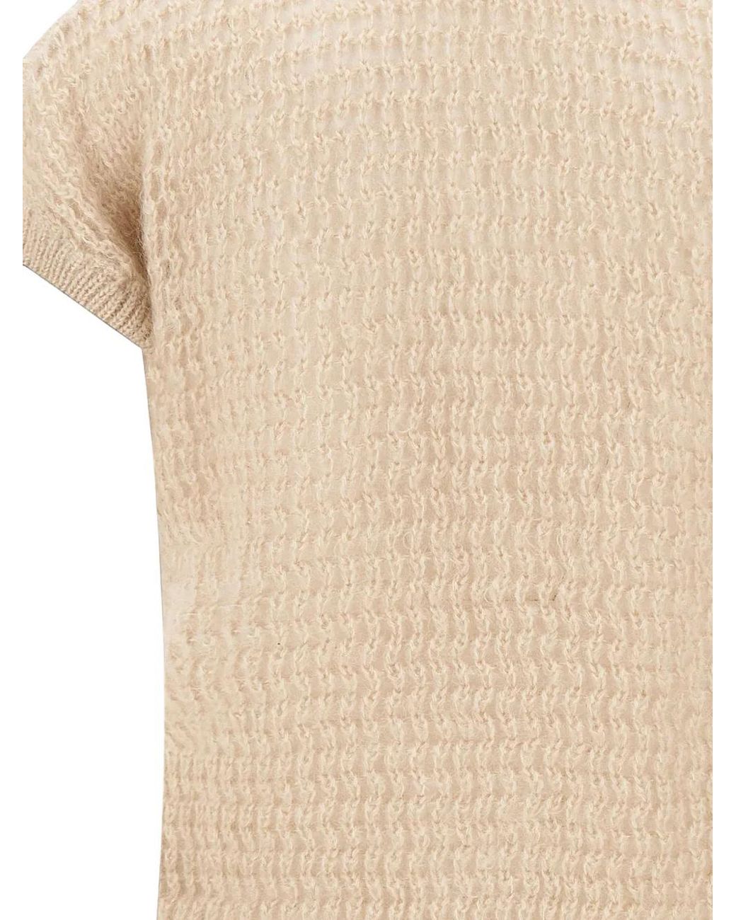 Eleventy Natural Cardigan Sans Manches En Maille Ajourée
