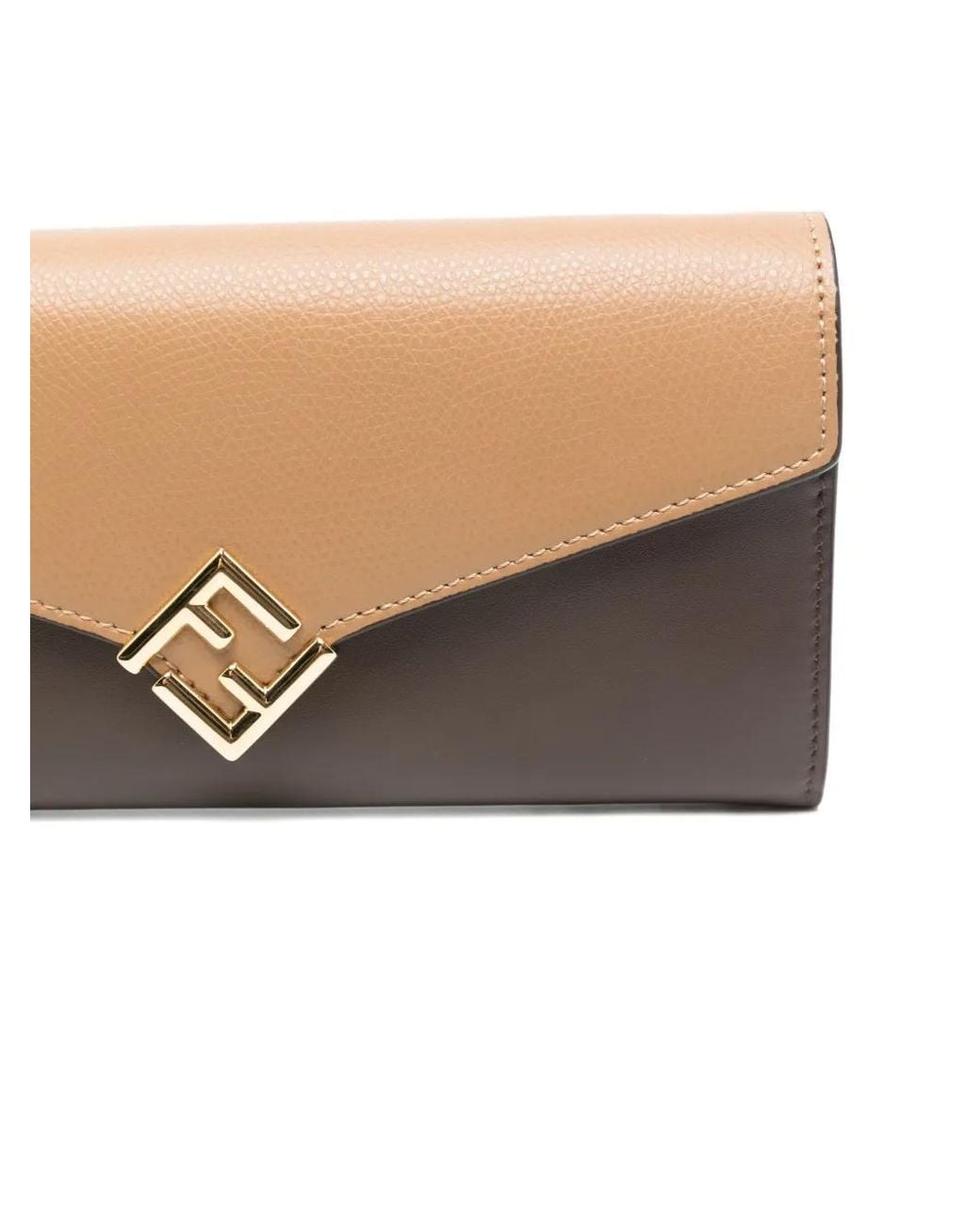 Fendi White Diamonds Continental With Chain Mini Bag