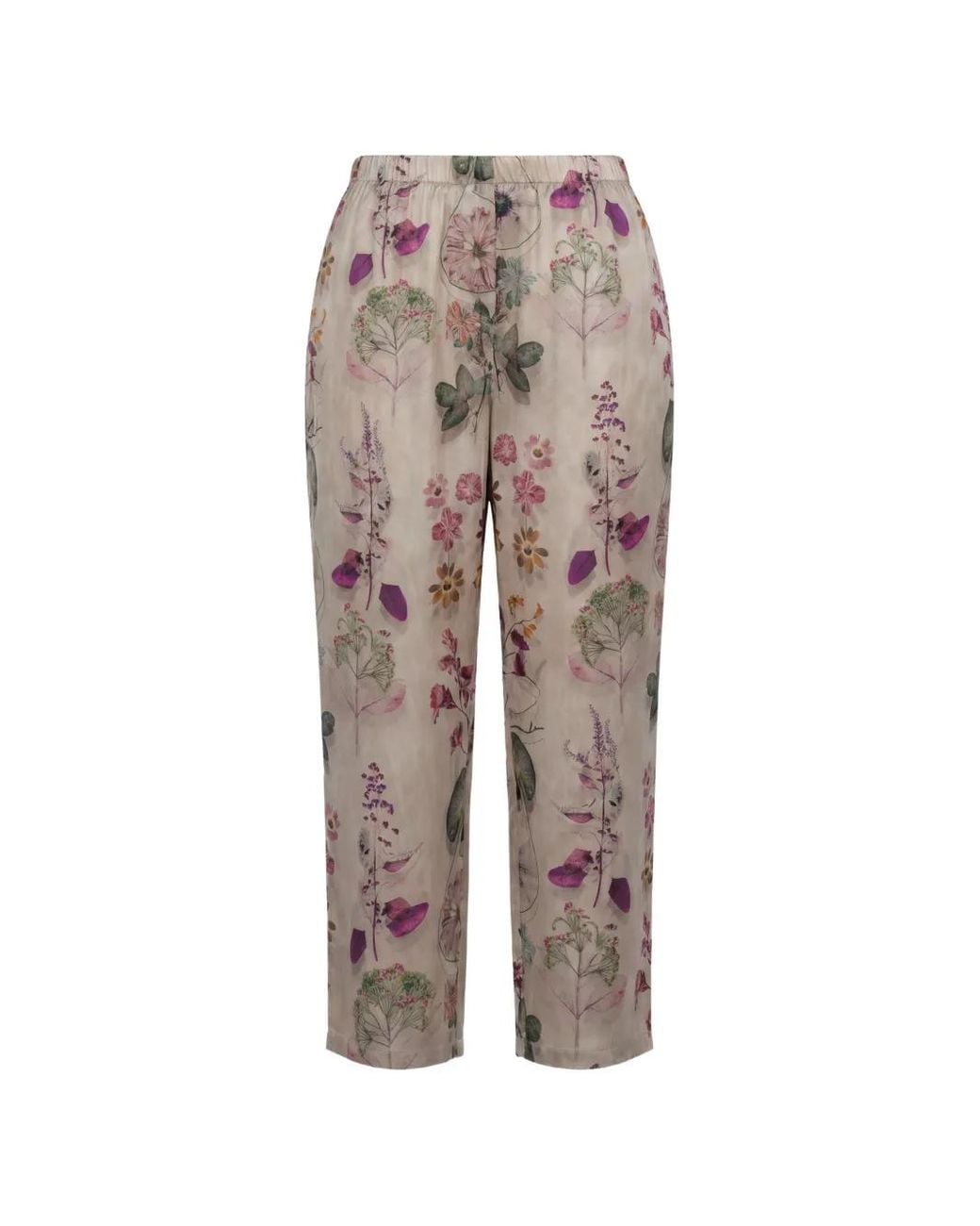 Avant Toi Natural Floral-Print Fade-Effect Trousers