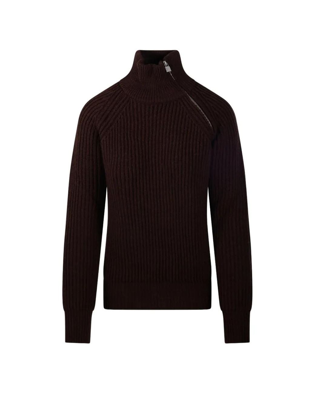 GIUSEPPE DI MORABITO Black Lace-Panel Ribbed-Knit Sweater