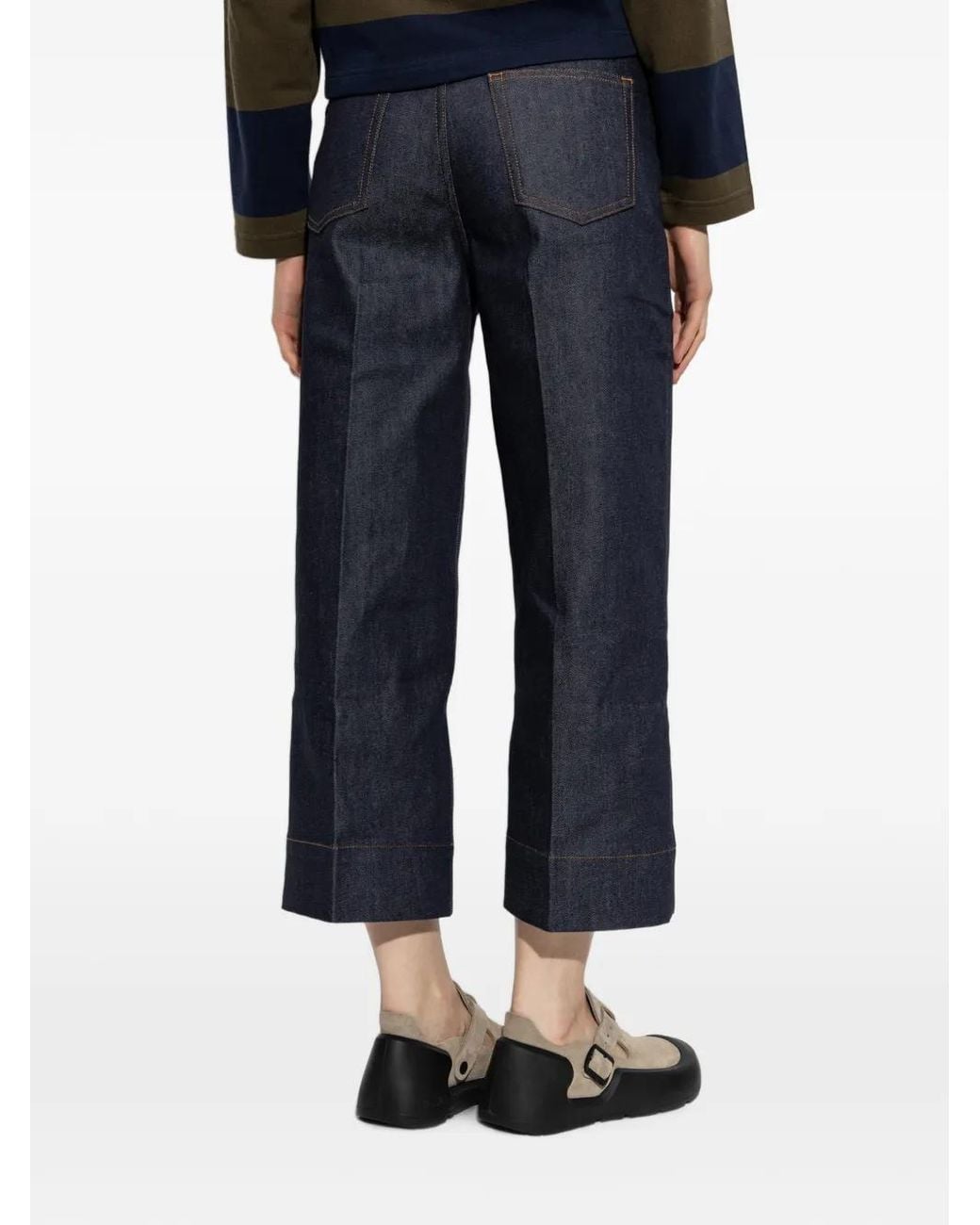 A.P.C. Blue Thelma Jeans Cropped Wide-Leg Jeans