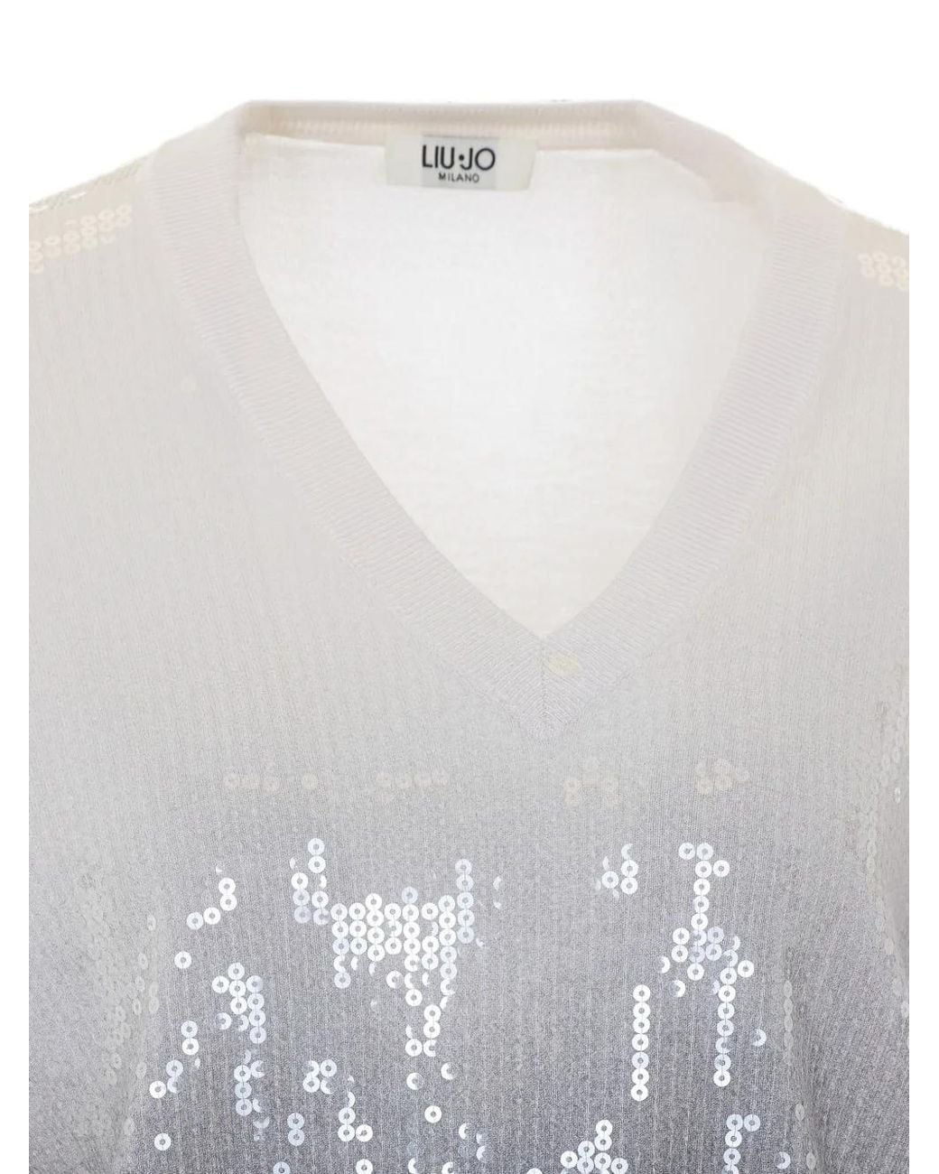 Liu Jo Gray Dégradé-Effect Sweater With Sequins