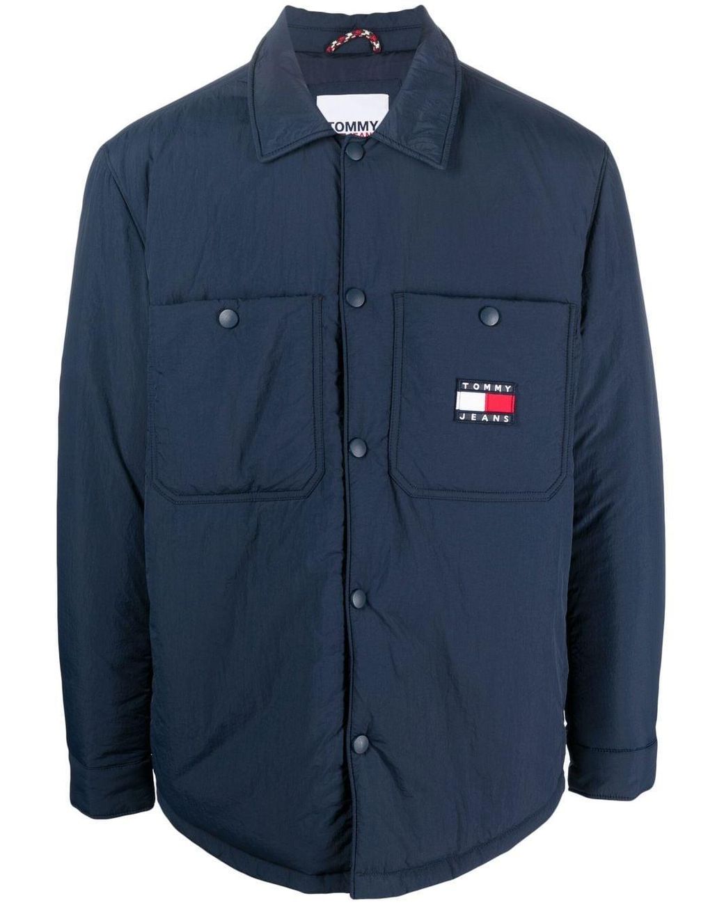Tommy Hilfiger Logoembroidered Longsleeved Padded Coat in Blue for Men