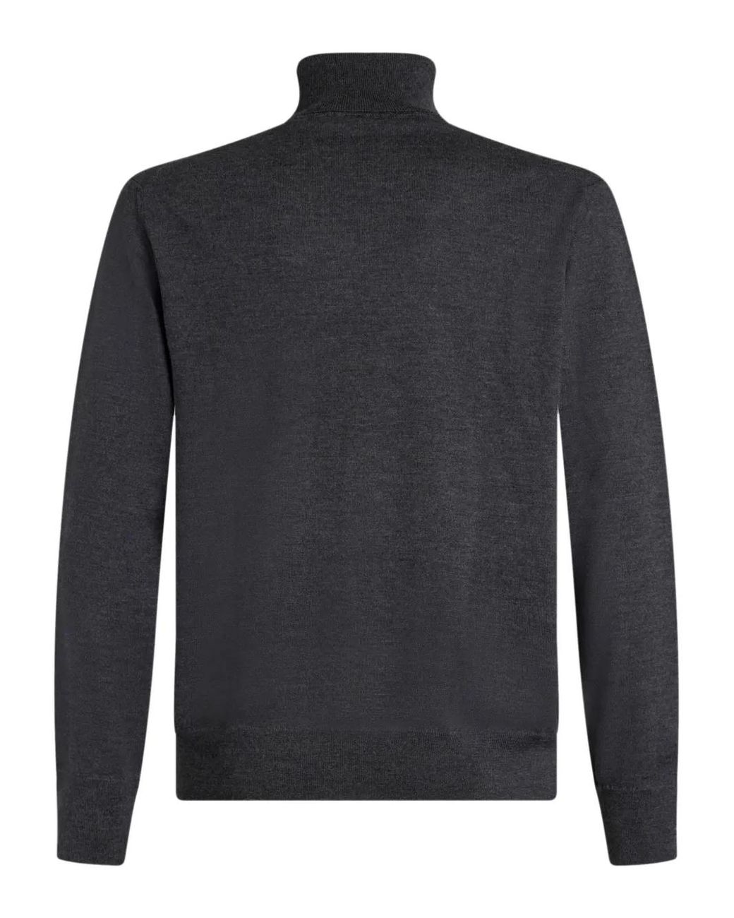 Etro Blue Pegaso-Embroidered High-Neck Jumper for men