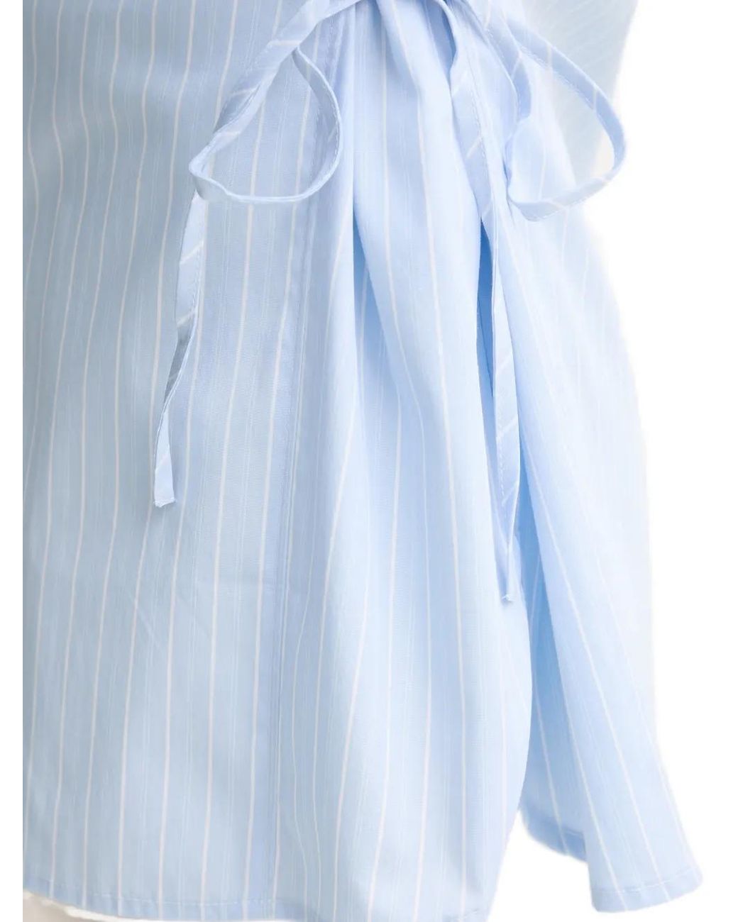 Sisley Blue Chemise Rayée À Lien De Resserrage