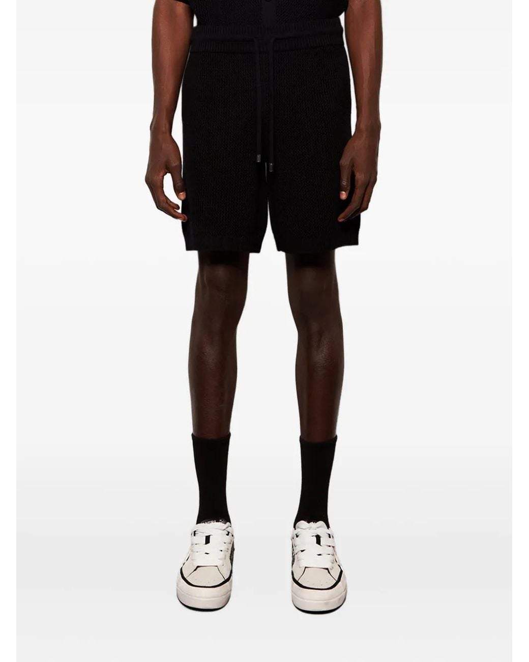 Amiri Black Crochet Mesh Shorts for men
