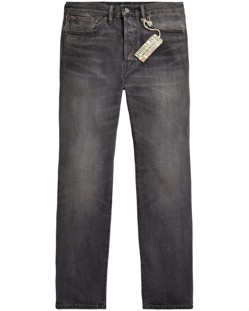 RRL Gray High-Waist Slim-Cut Jeans for men