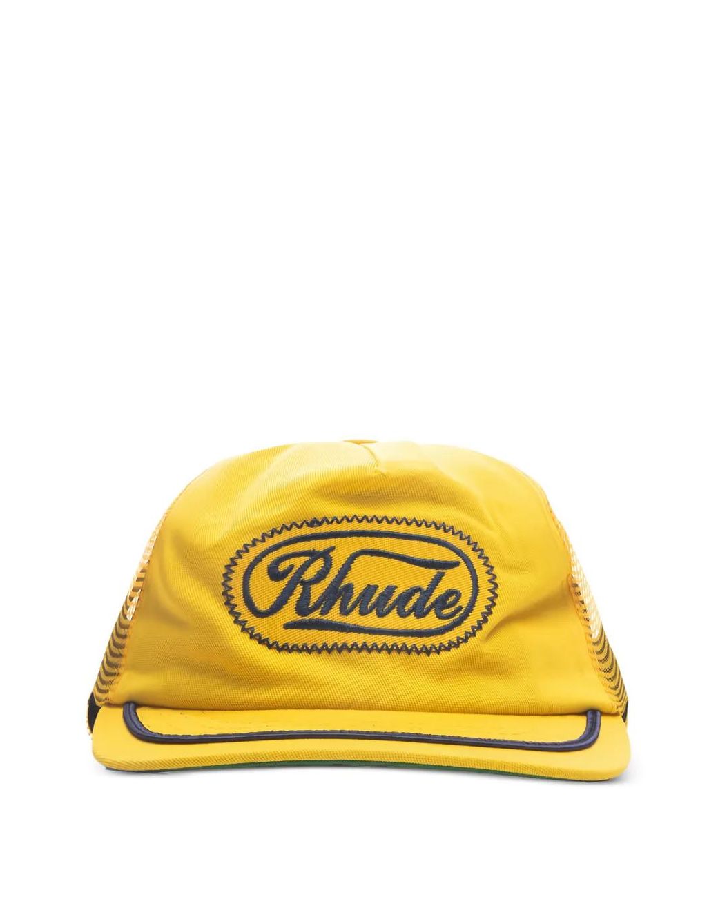 Rhude Yellow Patch Trucker Hat for men