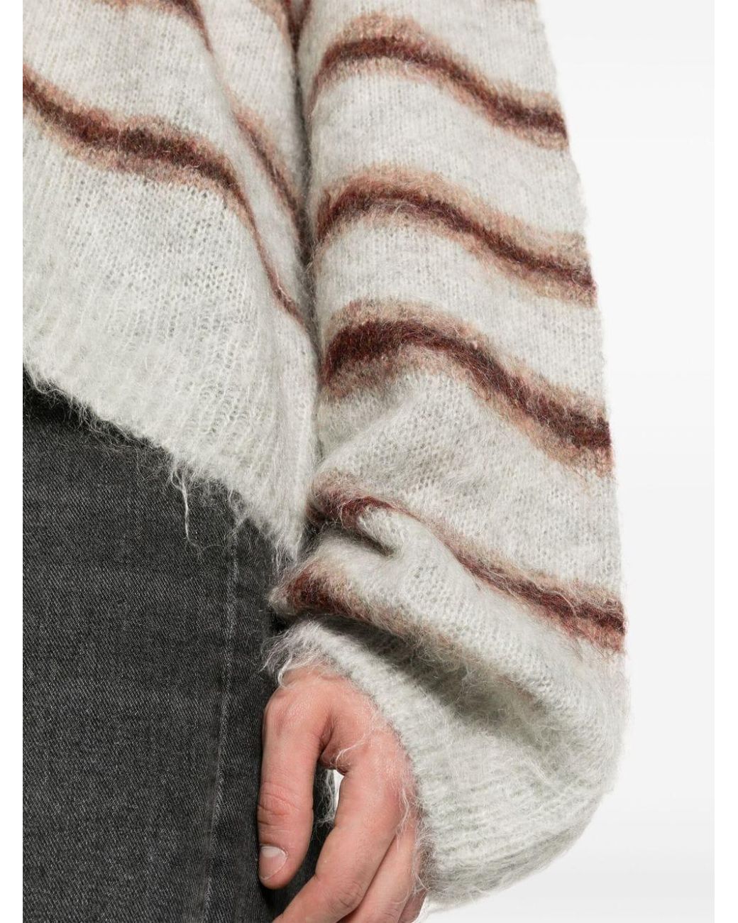 Acne Studios Kwatta Striped Brushed-Knit Sweater in Gray for Men