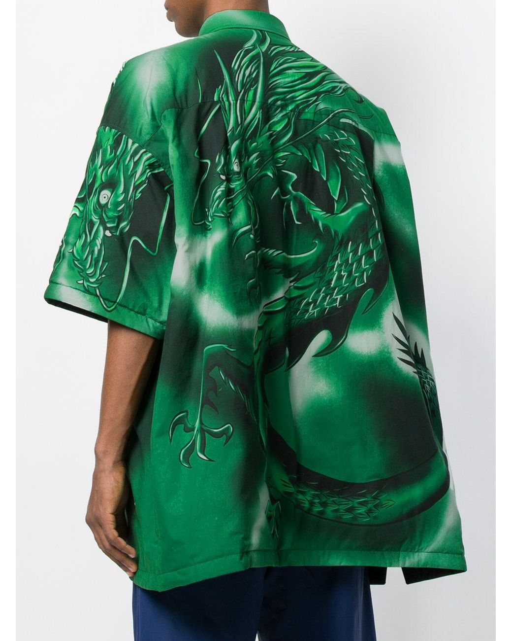 Balenciaga Cotton Bal Dragon Shirt in Green for Men | Lyst