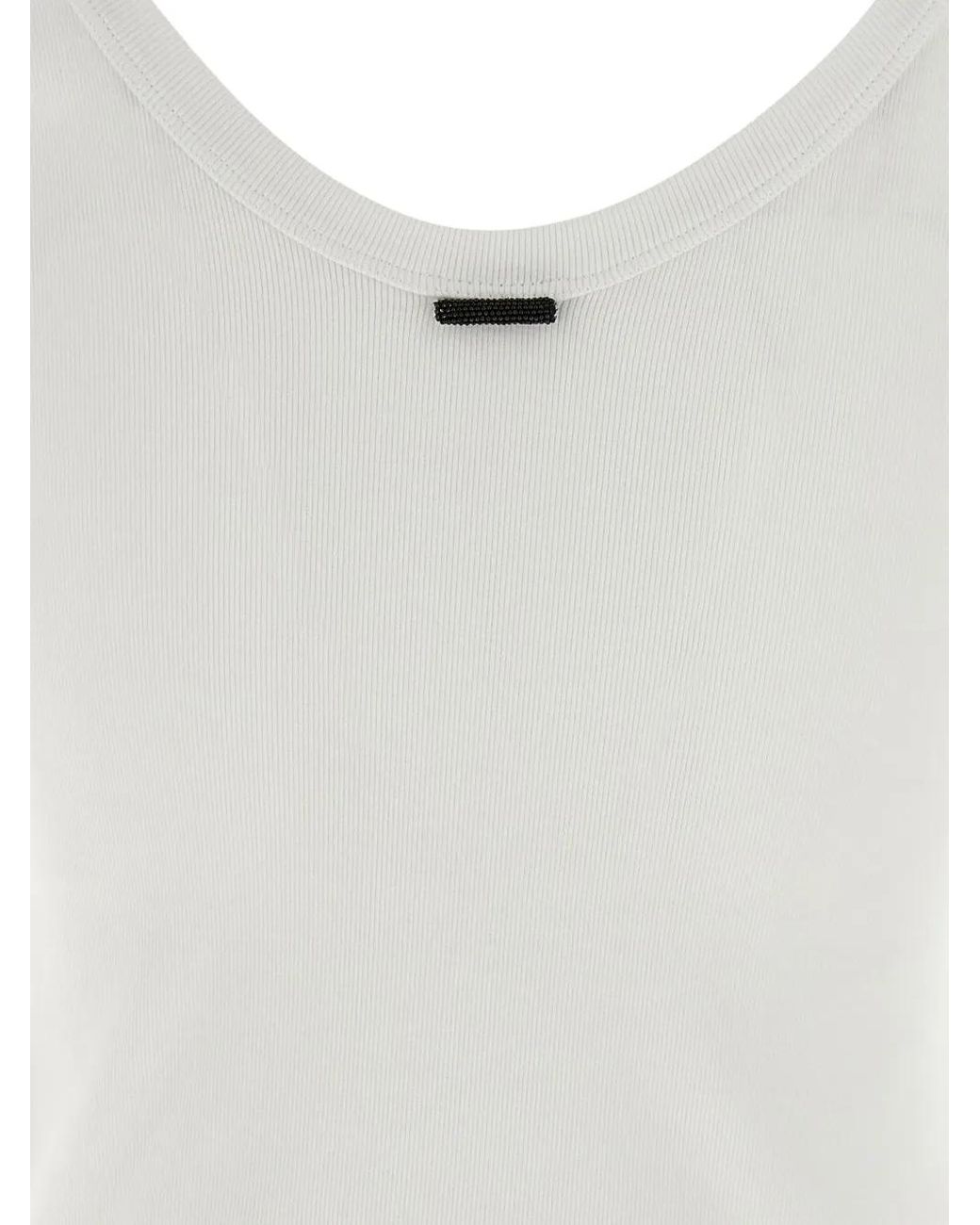Brunello Cucinelli White T-Shirt Monile