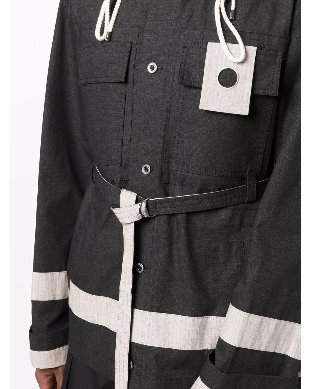 Craig Green Black Panelled Utility Hooded Jacket for men
