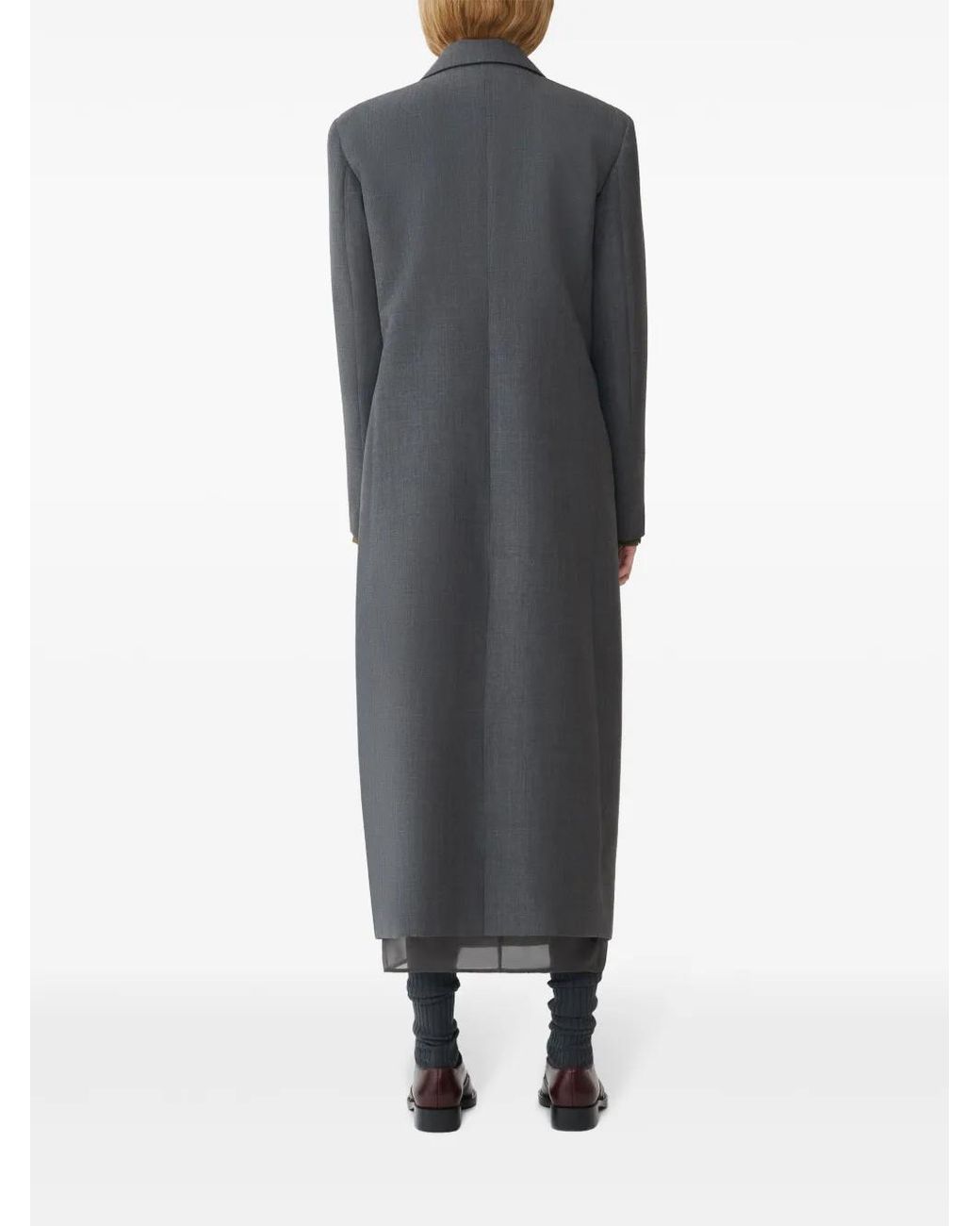 Fabiana Filippi Gray Double-Breasted Coat