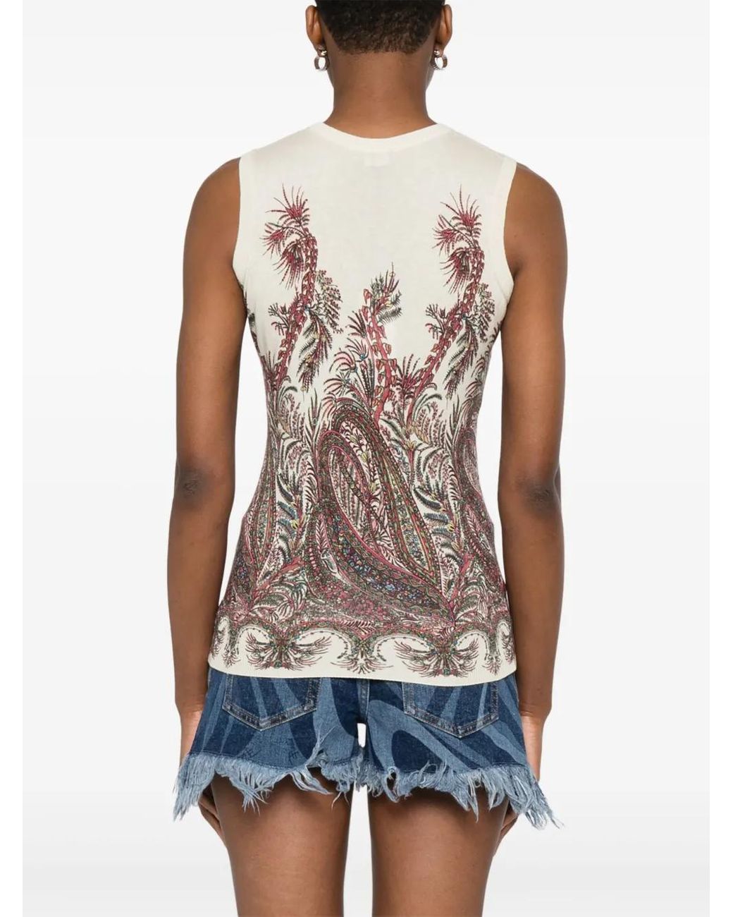Etro Natural Paisley-Print Top