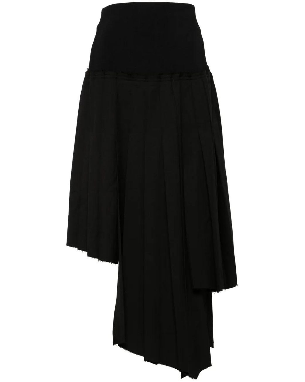ROKH Black Pleated Midi Skirt