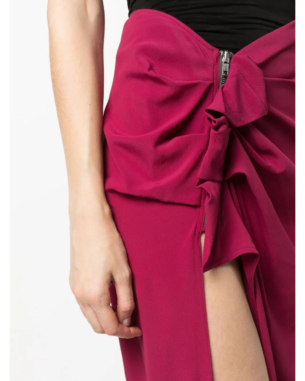 Rick Owens Red Long Skirt With Ruffles