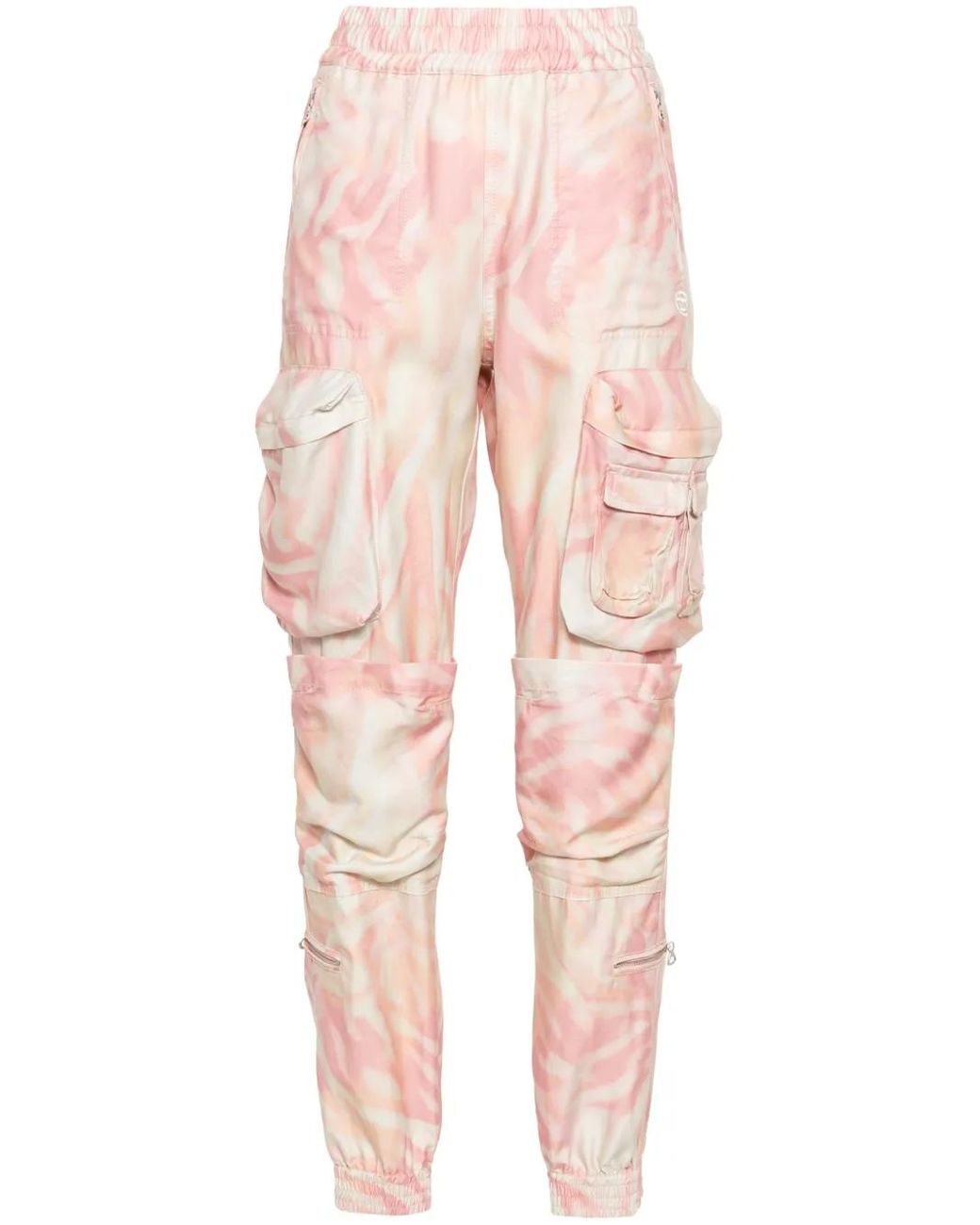 DIESEL Pink P-Mirow Zebra-Print Trousers