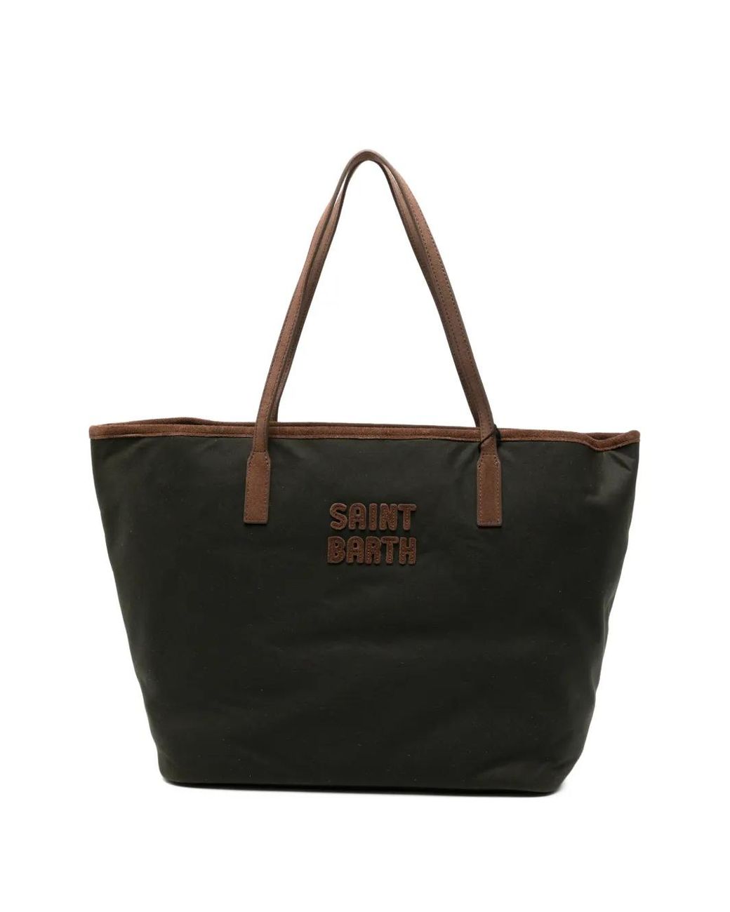 Mc2 Saint Barth Black City Logo-Patch Tote Bag