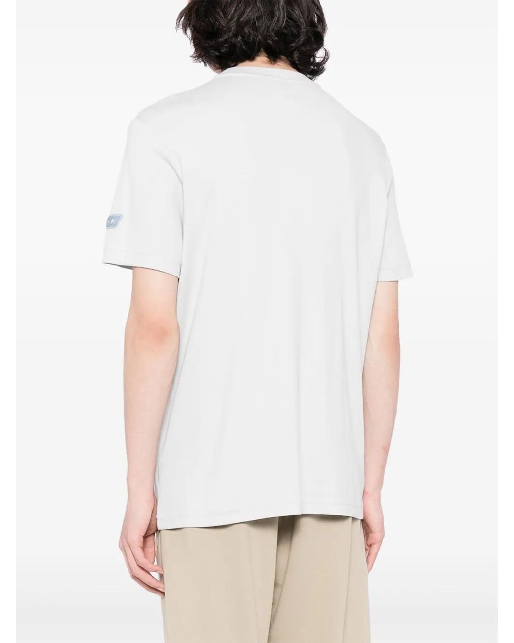 Alpha Tauri White Logo-Patch Cotton-Blend T-Shirt for men