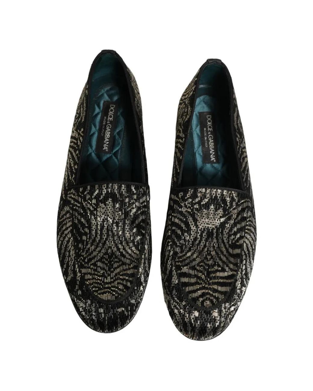 Dolce & Gabbana Black Mocassins À Ornements Argentés for men