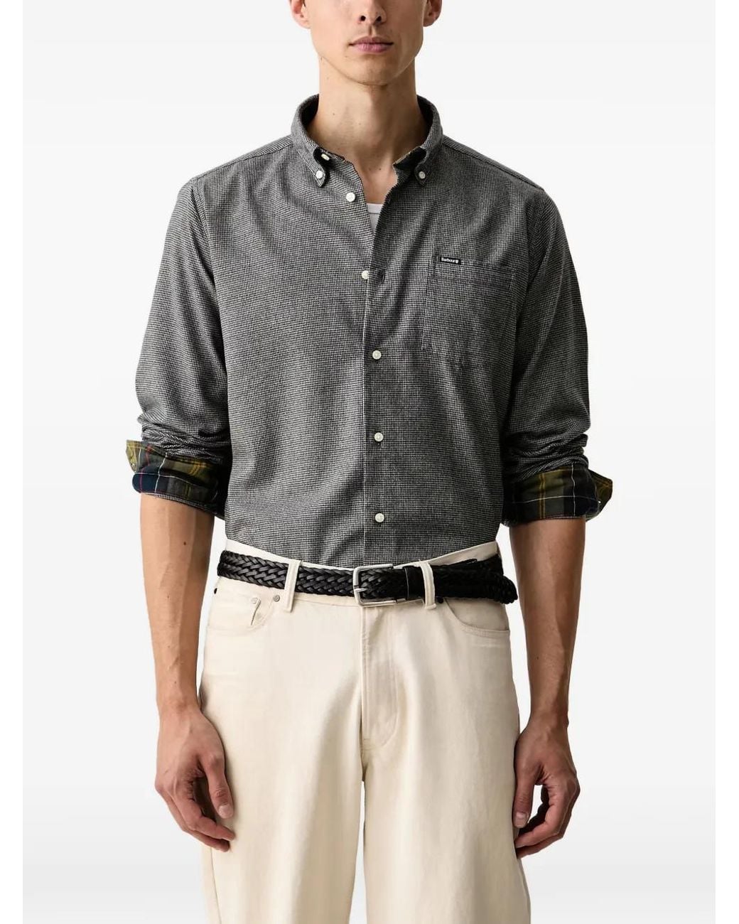 Barbour Gray Turner Tailored Long-Sleeved Shirt for men