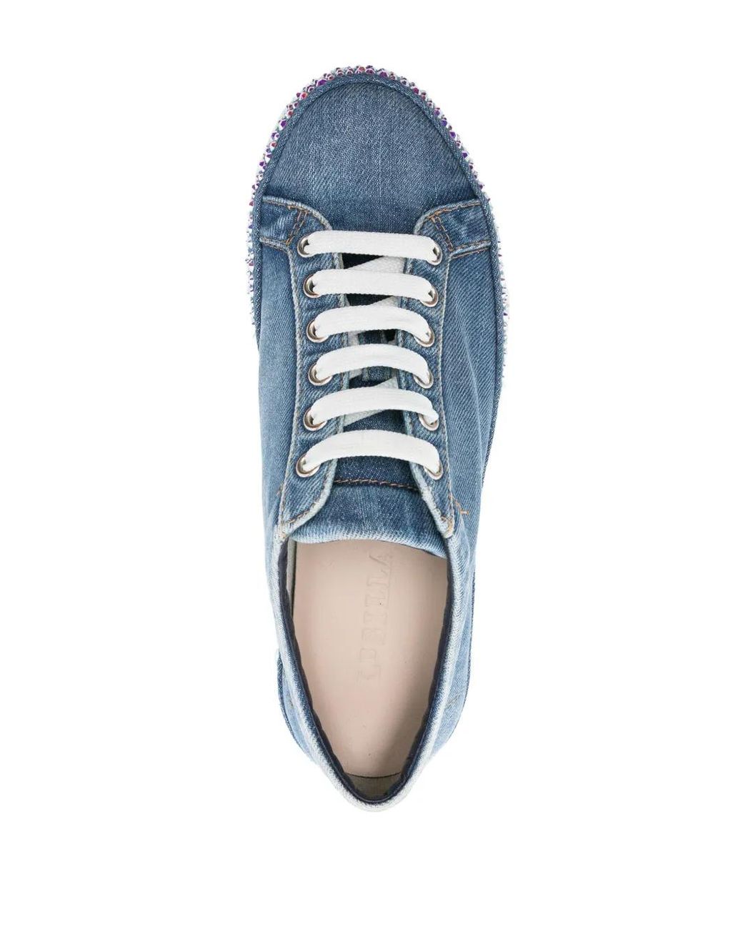 Le Silla Blue Andrea Crystal-Embellished Sneakers