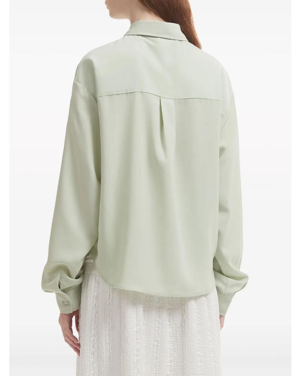 B+ AB Green Ruched Long-Sleeve Shirt