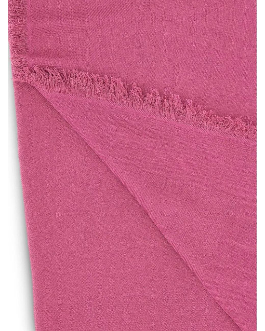 Max Mara Pink Jacquard Fringed-Trim Scarf