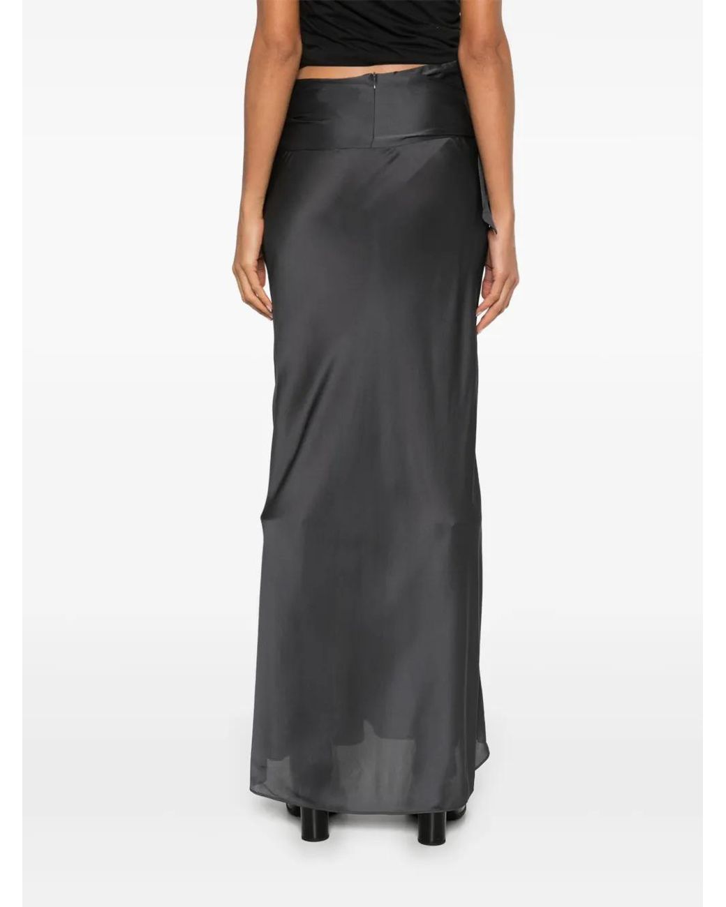 Christopher Esber Gray Wrapped Silk Skirt