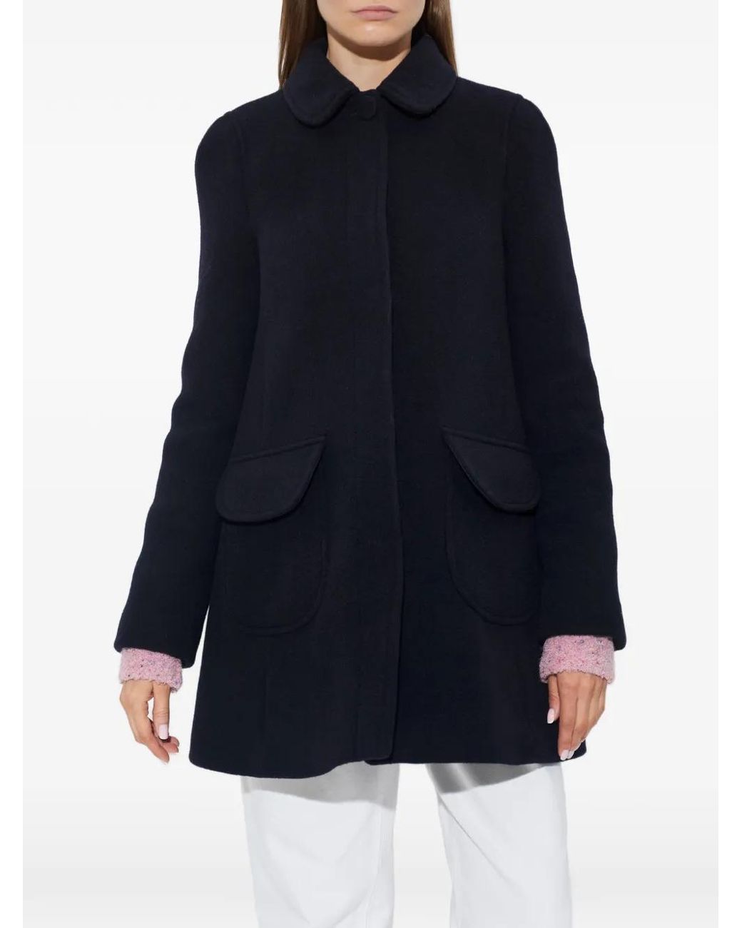 Moschino Blue Manteau À Col Pointu